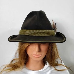 Vintage Fedora Wool Felt Hat with Rope Belt